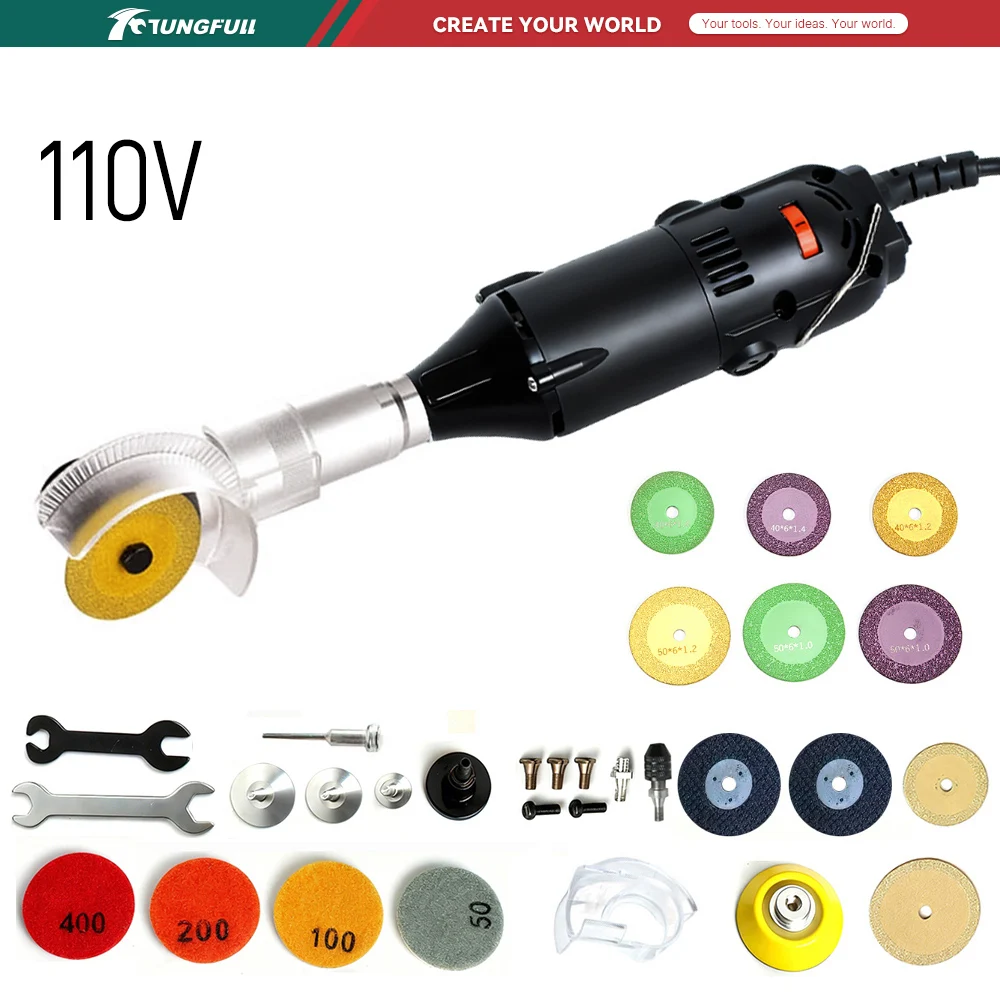 Power Tools Diy - Угловая шлифовальная машина TUNGFULL 110V, мини-шлифовальная