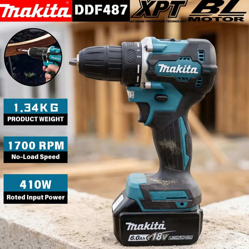 Power Tools Online - Аккумуляторный ударный шуруповерт Makita DDF487, бесщеточный,