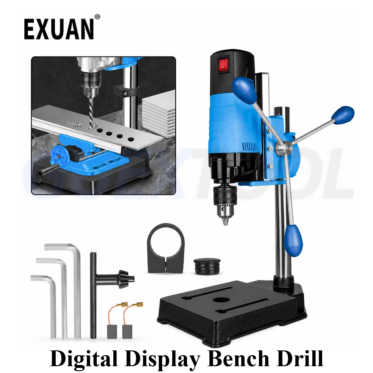 Power Tools Diy - Цифровая настольная дрель-станок 1200 Вт, высокомощная,